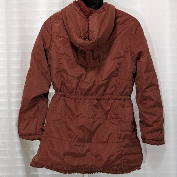 BEBE Women's Winter Coat Reversible Faux Fur Lined Anorak Parka Puffer Jacket - Picture 9 of 16